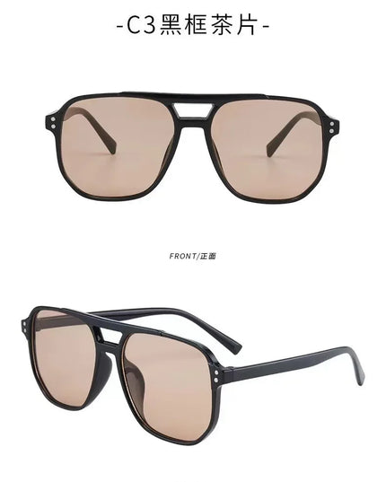 Vintage Men Women Big Sunglasses Men Square Shades Unisex Sun Glasses Black Lense Male Female Sunglasses UV400 Glasses