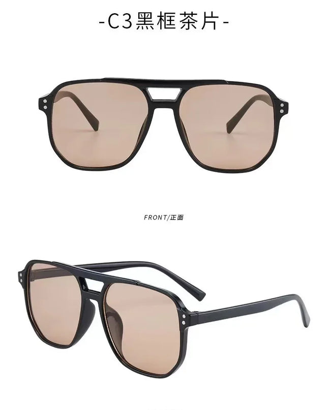 Vintage Men Women Big Sunglasses Men Square Shades Unisex Sun Glasses Black Lense Male Female Sunglasses UV400 Glasses