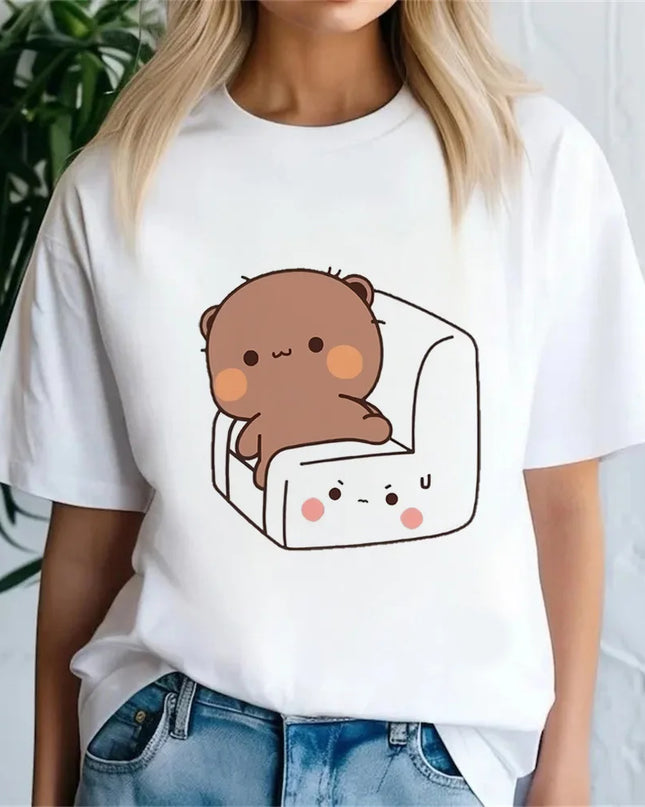 Bubu Dudu tshirt female Breathable Pastel Trendy Vintage Colorful tshirt korean clothes hip hop streetwear women 2000s Punk