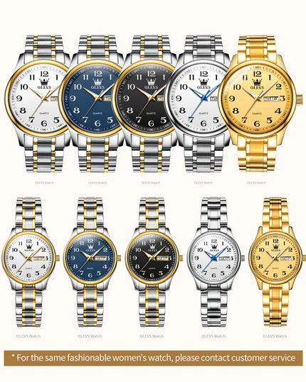 OLEVS 5567 Couple Watches Waterproof Luminous Wristwatch for Lover Date Men‘s and Women's Wristwatch Simple Fashion