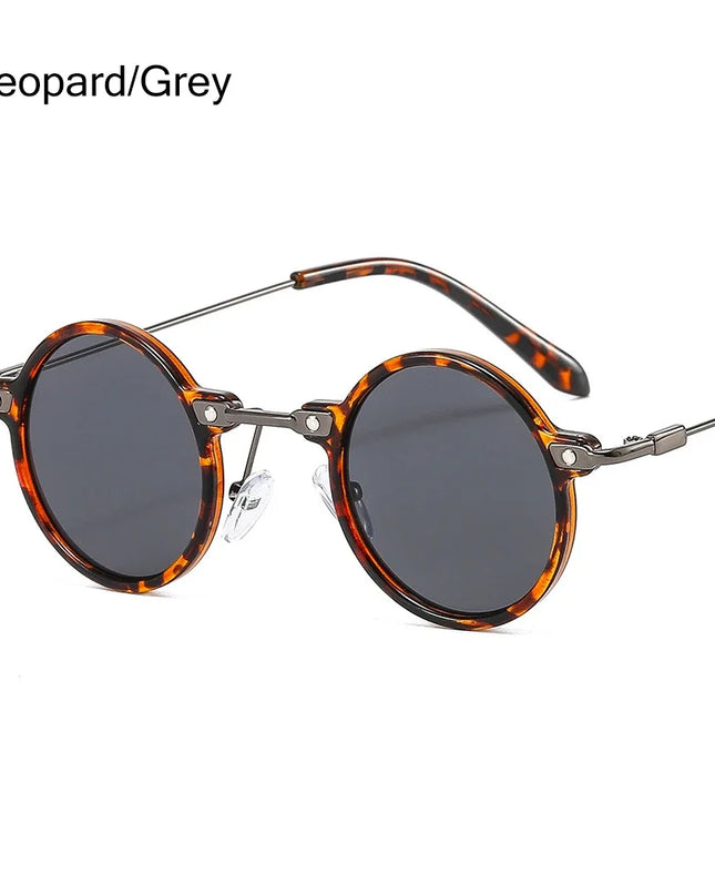 2022 Small Round Sunglasses Men Women Retro Punk Ocean Color Sun Glasses Gradient Clear Lens Eyewear Vintage Driving Glasses