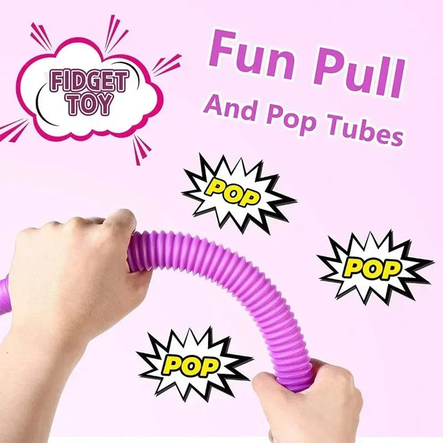5/10 Pcs Pop Tubes Sensory Fidget Tubes with Autism Classroom Prizes Gifts Fidget Toy Sensory Learning Tubes for Anxiety