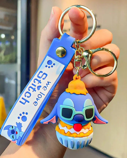 New Anime Disney Keychain Cartoon Mickey Mouse Minnie Lilo & Stitch Cute Doll Keyring Ornament Key Chain Pendant Kids Toys Gifts