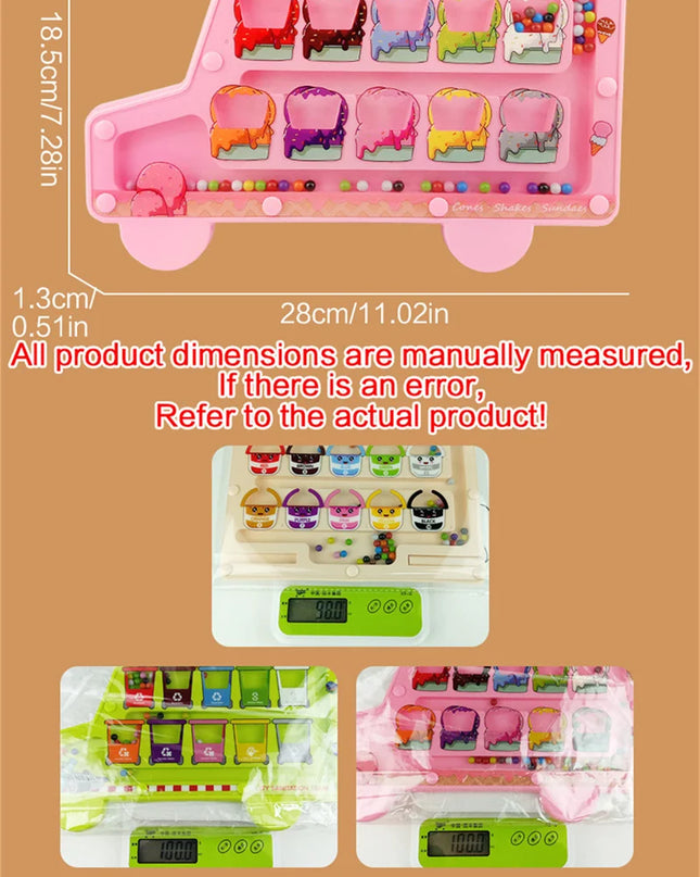 Montessori Magnetic Maze Color Sorting Game Kids Toys Fine Motor Training Pen Control Moving Bead Sensory Play Educational Toys