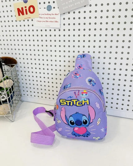 Cartoon Mini Stitch & Angel Sling Chest Bag Anime Crossbody Storage Bag Shoulder Bag Coin Purse Halloween Christmas party gift