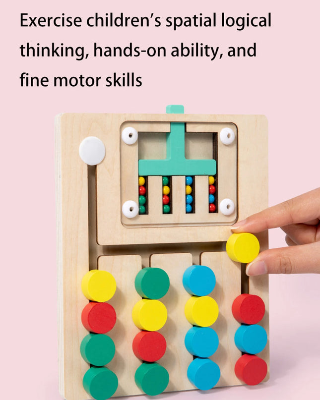 Montessori Wooden Color Matching Puzzles, Logic Game,Thinking Training Enlightenment Hand-eye Coordination Early Educational Toy