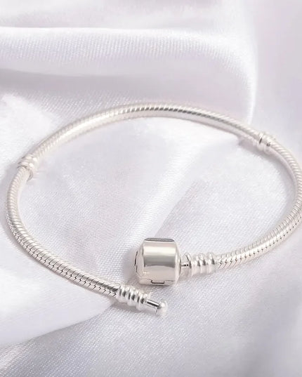 Handmade Original Fine Jewelry 925 Silver Charm Bracelet Soft Smooth Snake Bone Bracelets for Women