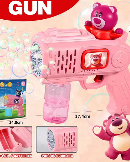 New Stitch Electric Bubble Gun Kids Toy Bubbles Machine Automatic Soap Blower With Light Outdoor Games Boys And Girls Gift