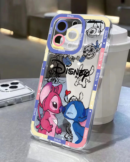 Stitch Artistic Transparent Phone Case For IPhone 17 Air 16 14 12 11 Pro Max 15 Plus 13 Mini 16E Fashion TPU Silicone Soft Cover