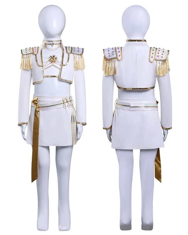 IN STOCK Rumi Mira Zoey White Leather Singing Suit Costume Set Halloween Carnival Role Play Party For Girls