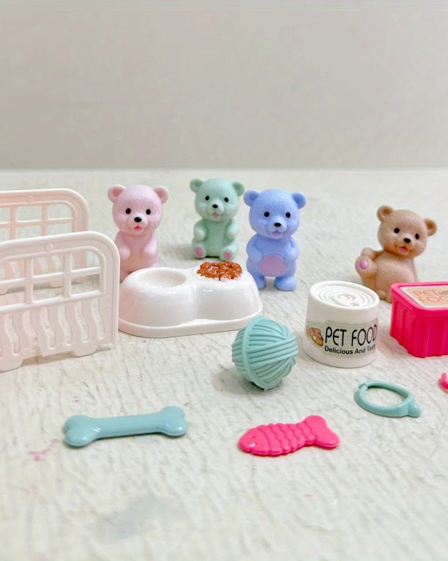 Children's Play House Toys Pet Toys Teddy Bears Pet Bathrooms Family Toys Little Girls Scene Toys Children's Gifts