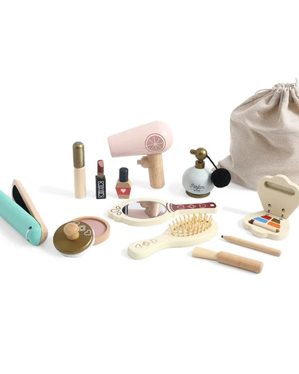 Wooden Baby Toys Simulation Cosmetics Set Pretend Makeup Toys Girls Playing House Game Children Early Education Montessori Toys