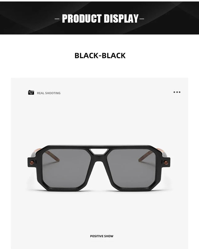 Square Sunglasses For Men Women Blue Light Blocking Shades UV400 Sun Glasses Luxury Thick Frame Eyeglasses Driving Eyewear