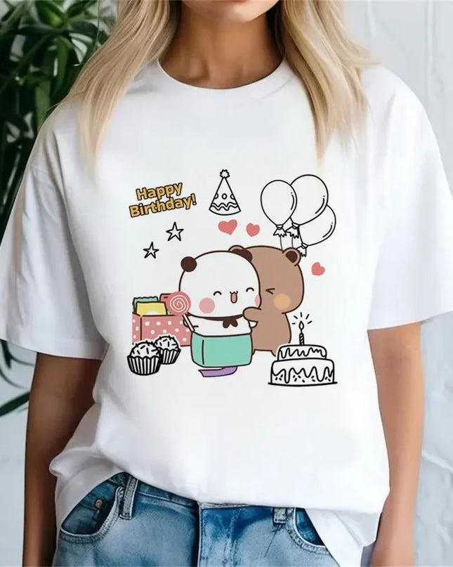 Bubu Dudu tshirt female Breathable Pastel Trendy Vintage Colorful tshirt korean clothes hip hop streetwear women 2000s Punk
