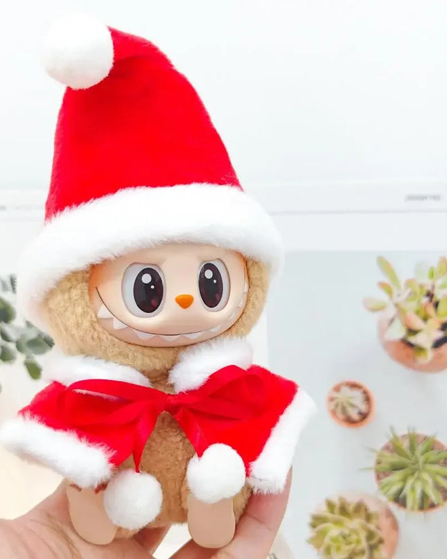 Labubu Doll Clothes Outfit Set For Mini Labubu Idol V1 V2 Christmas Cookie Man Sweater Hat Scarf New Year Party Costume Gift