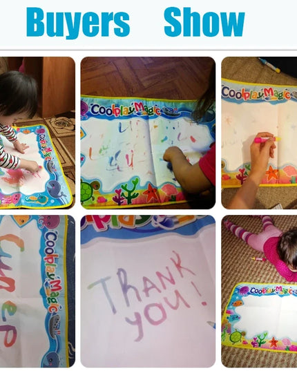 Animal Themes Rainbow Water Drawing Mat with 2 Pens Kids Water Doodle Mat Coloring Books Water Painting Rug Xmas Gift for Kids