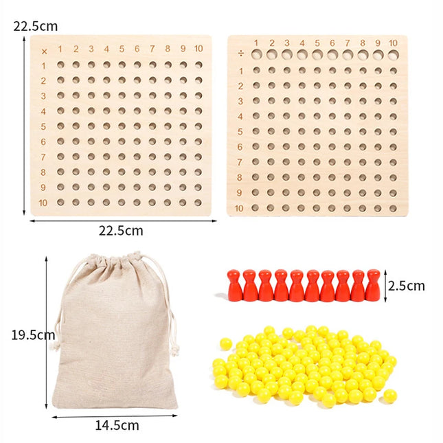Montessori 99 multiplication Board  Maths Teaching Aids Multiplication and Division Board Early Education Children's Puzzle Toys