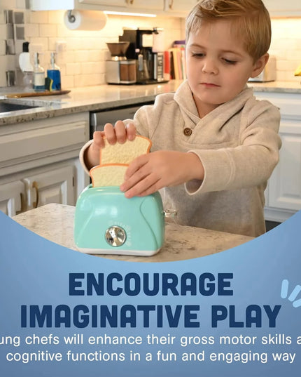 Kitchen Toys Set Kids Pretend Play Home Appliances Washing Machine Toaster Microwave Juicer Egg Cooker Girls Boys Play House Toy