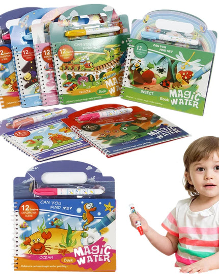 Magic Water Drawing Book - Reusable Montessori Toddler Toy, Mess-Free Painting for Early Education