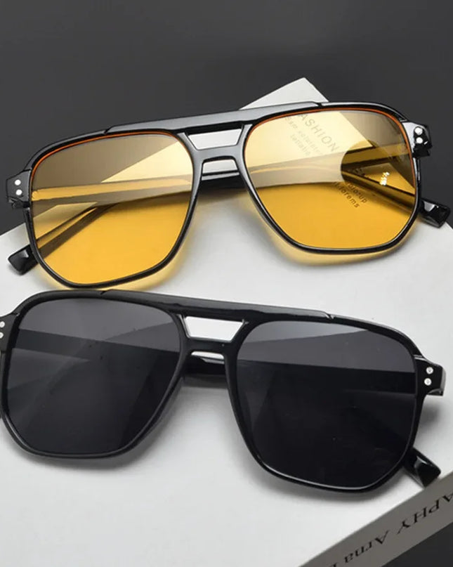 Vintage Men Women Big Sunglasses Men Square Shades Unisex Sun Glasses Black Lense Male Female Sunglasses UV400 Glasses