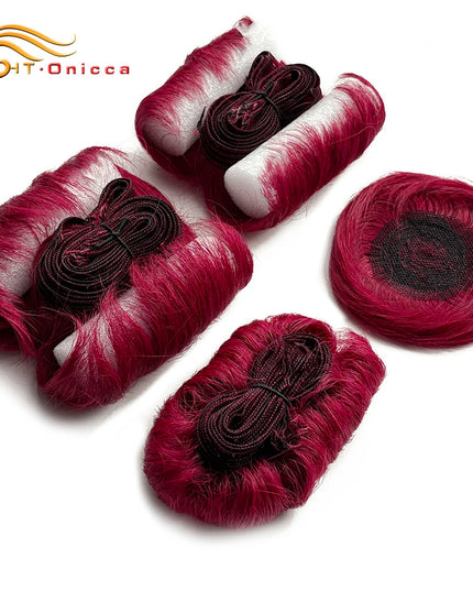 613 Blonde Straight Bundle Human Hair Bundles With Circular Closure 1B 27 30 4 BUG Colored Short Remy Human Hair 28Pcs/Lot