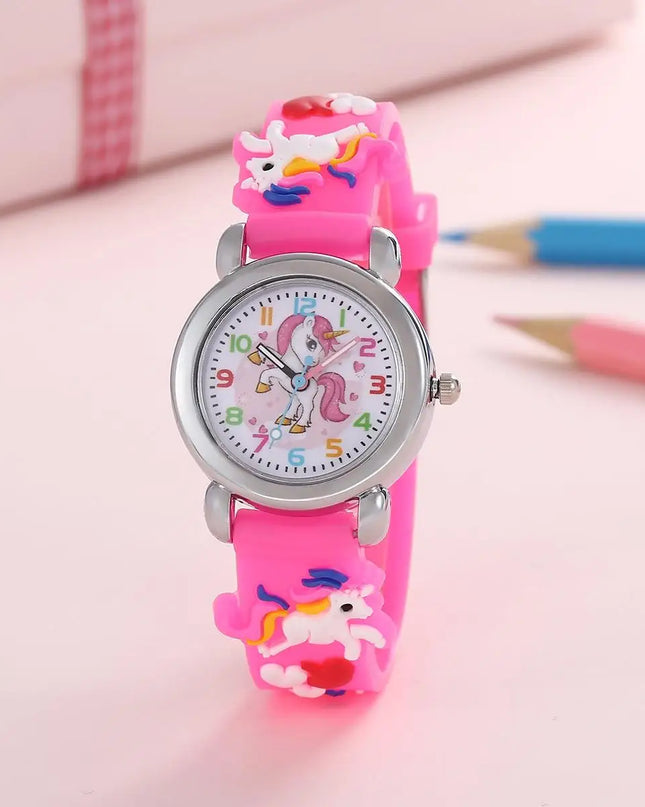 New Fashion Colorful Cartoon Unicorn Student and Children's Watch Quartz Watch Electronic Watch