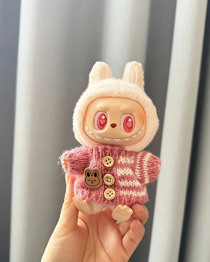 Labubu I II Sitting Party Clothing Idol Dolls Cute Mini Plush Doll'S Clothes Easter Colorful Bunny Sweater Labubu Accessories