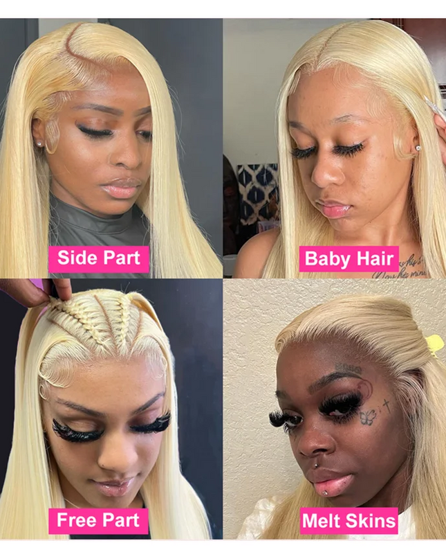 613 Blonde 360 Full Lace Wig Human Hair Pre Plucked Hd 13x4 13x6 Lace Front Wig Blonde Brazilian Straight Frontal Wigs For Women