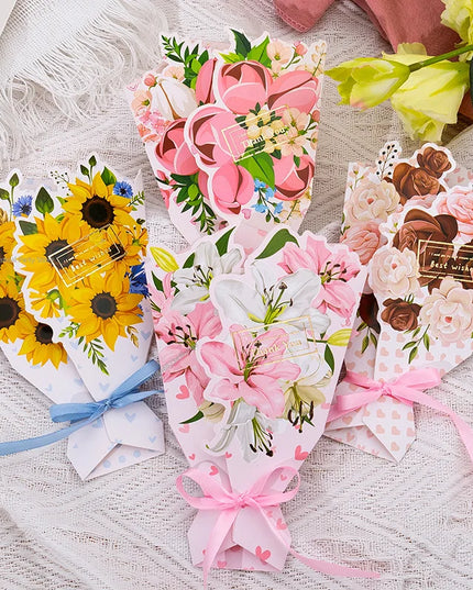 Creative Carnation Thanks Flowers Postcard Exquisite Beautiful Greeting Card Floral Birthday Cards Teacher Day Birthday Gifts