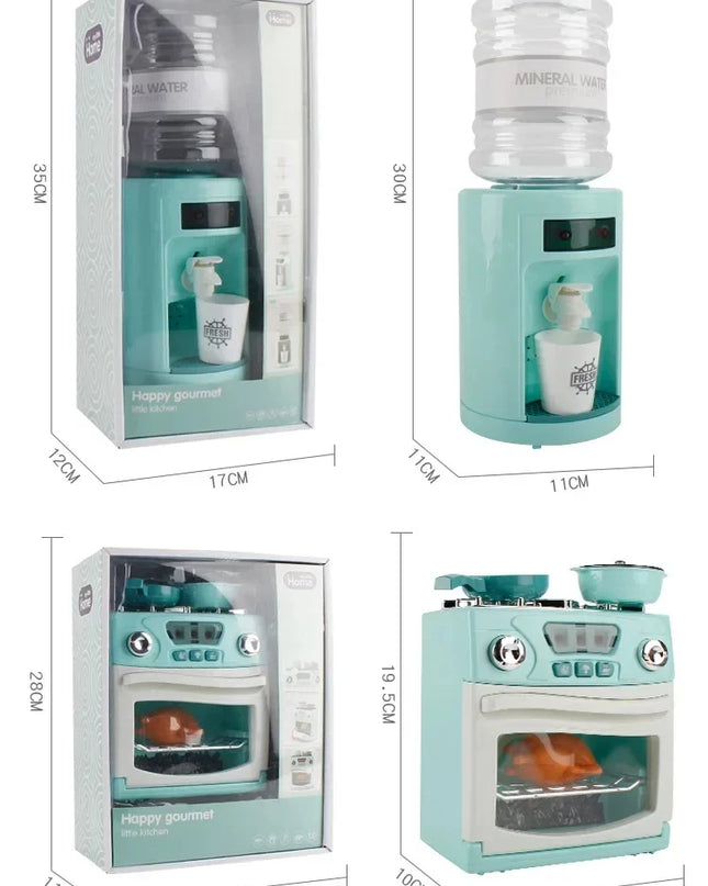 Kitchen Toys Set Kids Pretend Play Home Appliances Washing Machine Toaster Microwave Juicer Egg Cooker Girls Boys Play House Toy