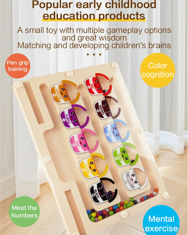 Montessori Magnetic Maze Color Sorting Game Kids Toys Fine Motor Training Pen Control Moving Bead Sensory Play Educational Toys