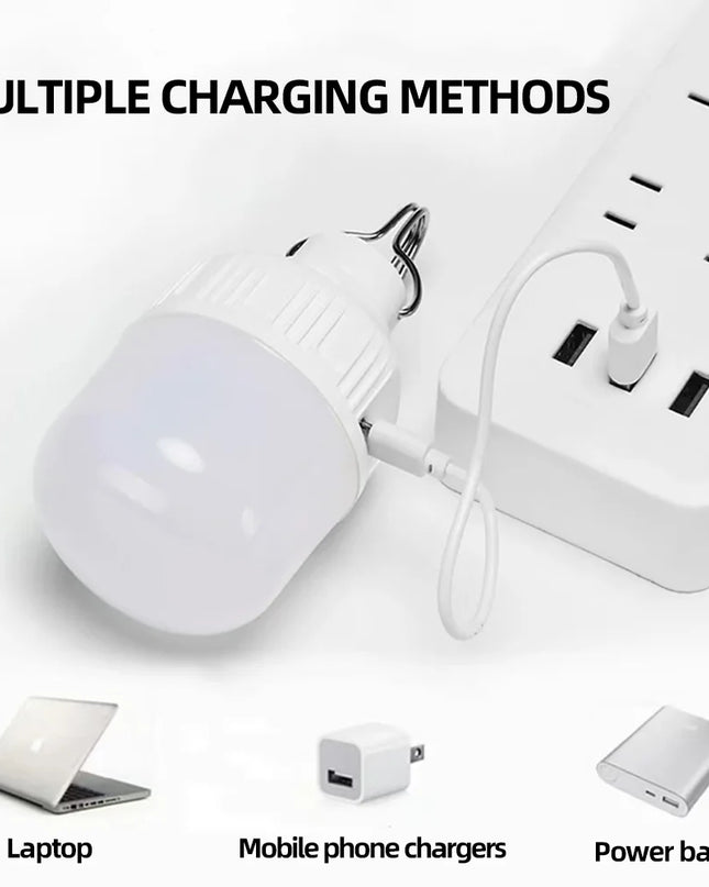 Portable USB Rechargeable LED Pendant Light High Brightness Waterproof Outdoor Lamp for Camping Fishing Emergency Night Lighting