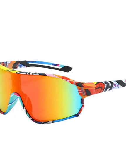 Outdoor cycling sunglasses bicycle windproof sunglasses dazzle color lens sunshade sports sunglasses