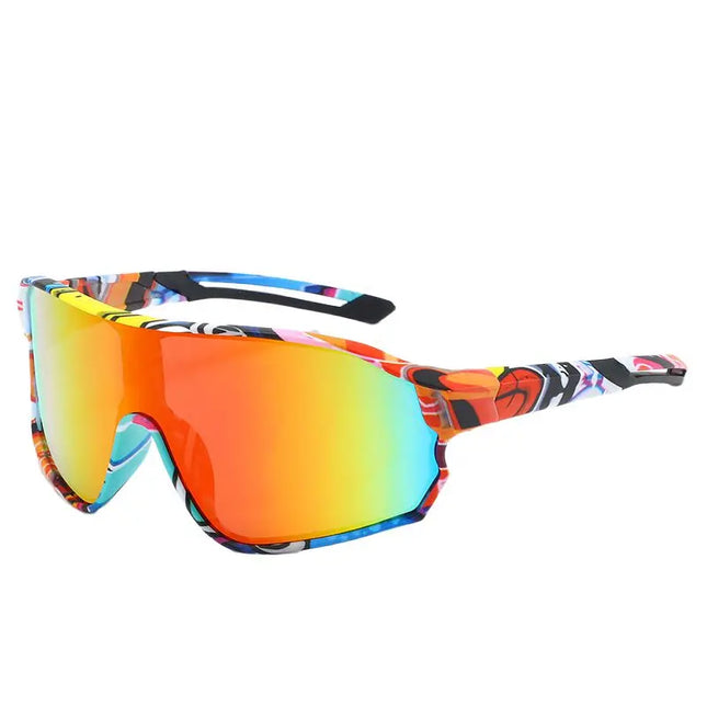 Outdoor cycling sunglasses bicycle windproof sunglasses dazzle color lens sunshade sports sunglasses