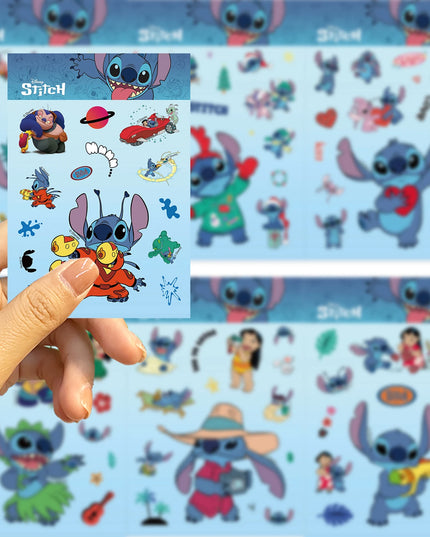32Sheets Children DIY Puzzle Sticker Cartoon Stitch Character Assemble Stickers Kids Toys Boys Girls Gifts