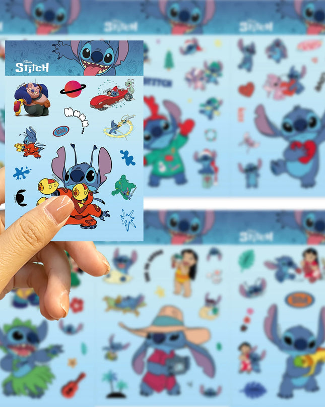 32Sheets Children DIY Puzzle Sticker Cartoon Stitch Character Assemble Stickers Kids Toys Boys Girls Gifts