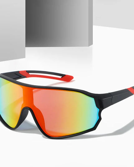 Outdoor cycling sunglasses bicycle windproof sunglasses dazzle color lens sunshade sports sunglasses