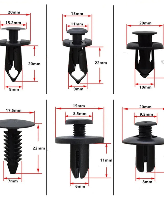 190PCS Car Retainer Clips 6 Sizes – Automotive Plastic Fasteners Kit for Auto Trim Panel Bumper Body Repair Tools