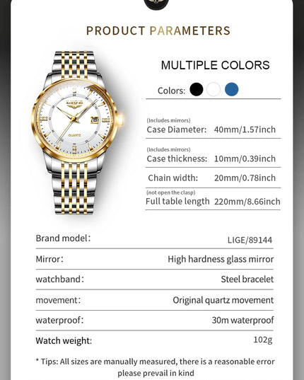 LIGE New Waterproof Watches Women Fashion Women's Bracelet Watch Top Brand Luxury Date Quartz Watch for Women Relogio Feminino