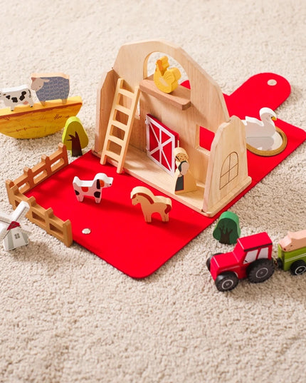 Montessori Game 1Set Of Farm Simulated Wooden Children's Toys Educational Toy Baby Room Decoration Desktop Furnishings Baby Gift