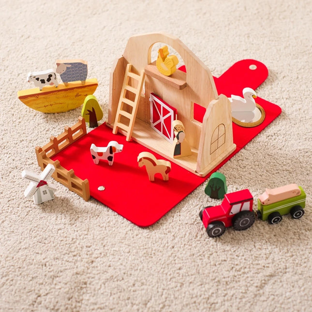 Montessori Game 1Set Of Farm Simulated Wooden Children's Toys Educational Toy Baby Room Decoration Desktop Furnishings Baby Gift