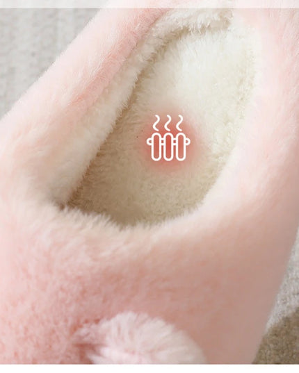 Winter Warm Slipper Women House Fuzzy Cat Cartoon Fur Plush Indoor Lazy Female Thermal Home Shoe Furry Funny Flat flip flop