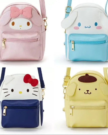 Sanrio Kawaii Hello Kitty Cinnamoroll My Melody Kuromi Pom Pom Purin Backpack Crossbody Messenger Bag Small Schoolbag Y2k Bag