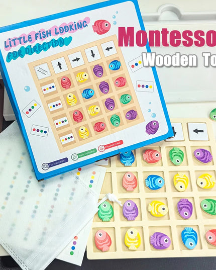Montessori Wooden Toys Children Logical Thinking Training Direction Color Cognition Educational Battle Battle Board Game Gifts