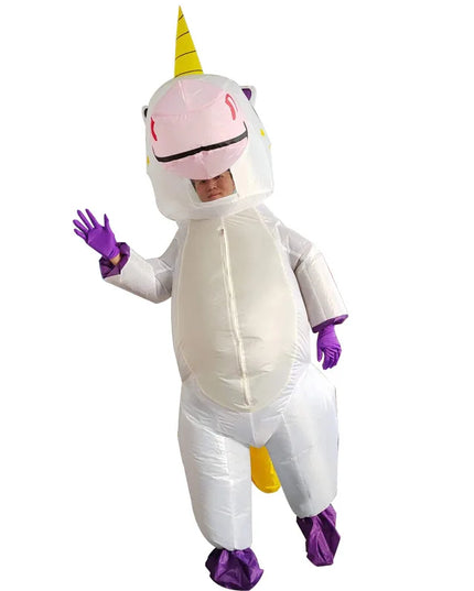 Cute Unicorn Inflatable Costume Suits Dress Mascot Christmas Party Cosplay Costumes for Man Woman Adult Boys Girls