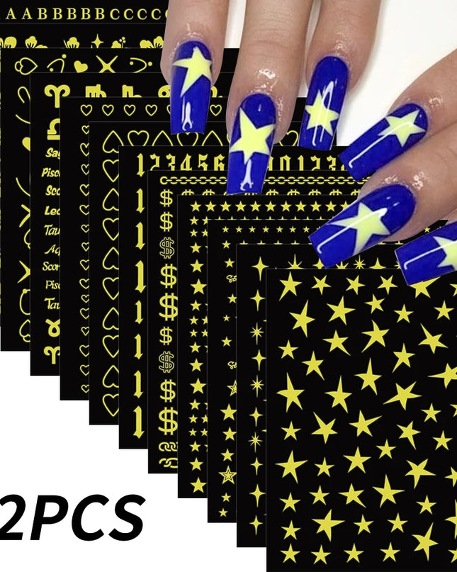 12sheet Cartoon Stitch Angel Nail Stickers Set Multiple Action Kawaii Stitch Nail Art Decals Adhesive Kids Manicure Decorations