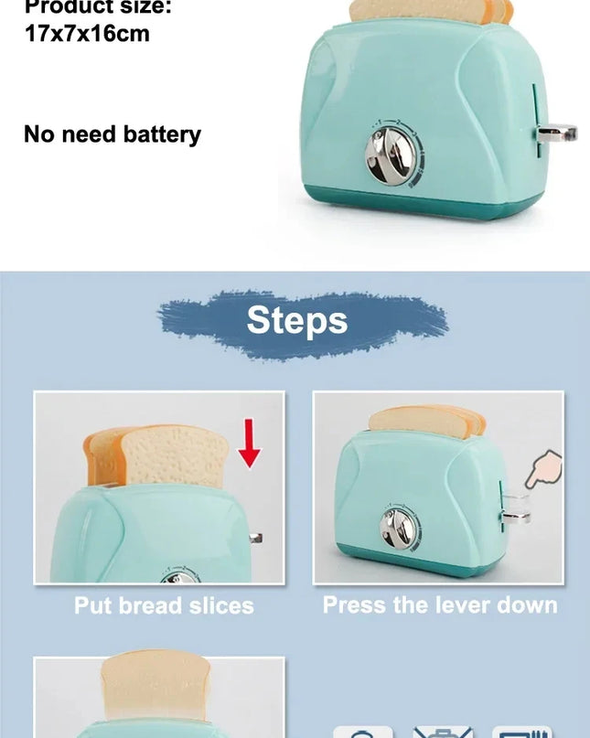 Kitchen Toys Set Kids Pretend Play Home Appliances Washing Machine Toaster Microwave Juicer Egg Cooker Girls Boys Play House Toy