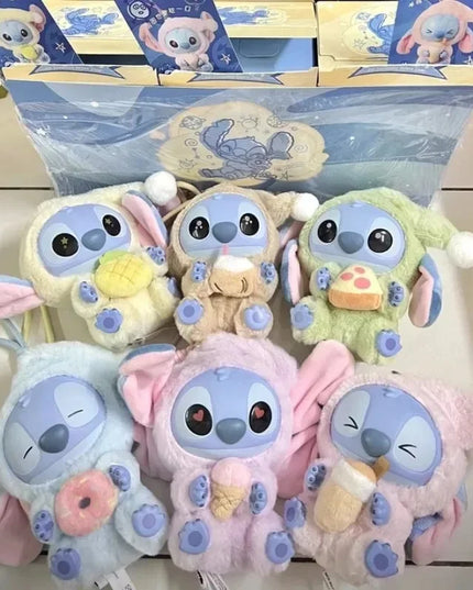 NEW Stitch Eat Something Before Sleep Series Blind Box Plush Dolls Pendant Cute Doll Ornament Mystery Box Surprise Toys Gifts