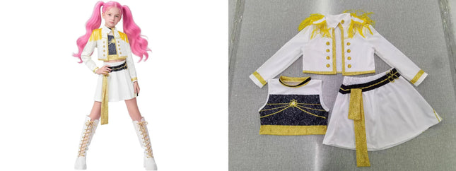 New Kids K-pop Demon Hunters Cosplay Mira Rumi Zoey Costume Girls Uniform Halloween Party 3D Printed Disguise Party Costumes