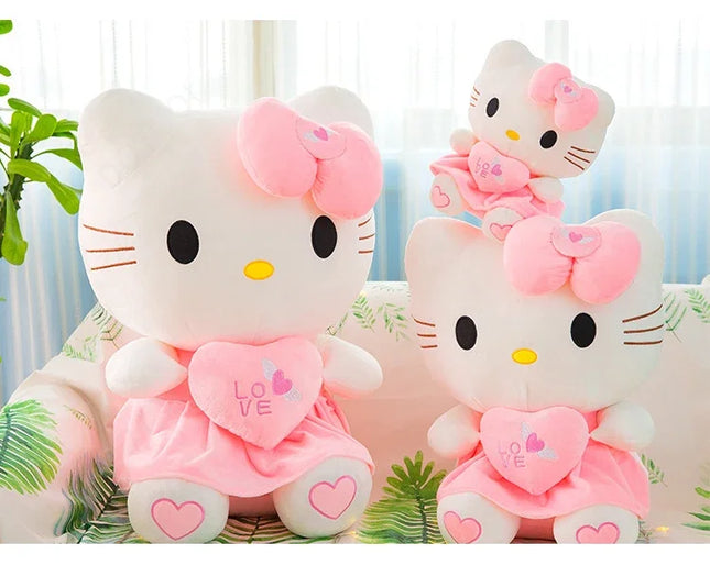 Hello Kitty Plush Stuffed Toys 25-55cm Cute Anime Cartoon Soft Pillow Doll For Children Birthday Xmas Gifts